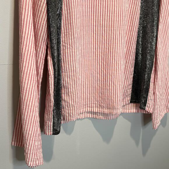 Loyd/Ford Stripe & Metallic Blouse Top - size Medium - Picture 3 of 7